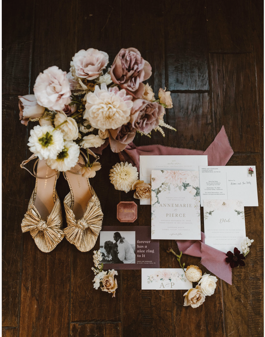 Flat lay bouquet