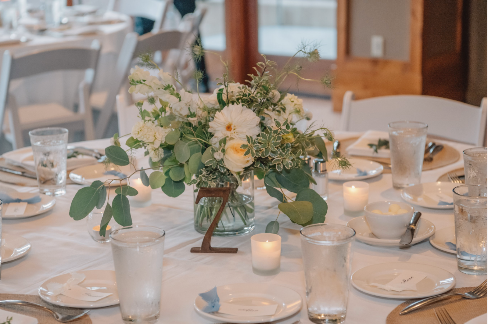 White and green centerpiece